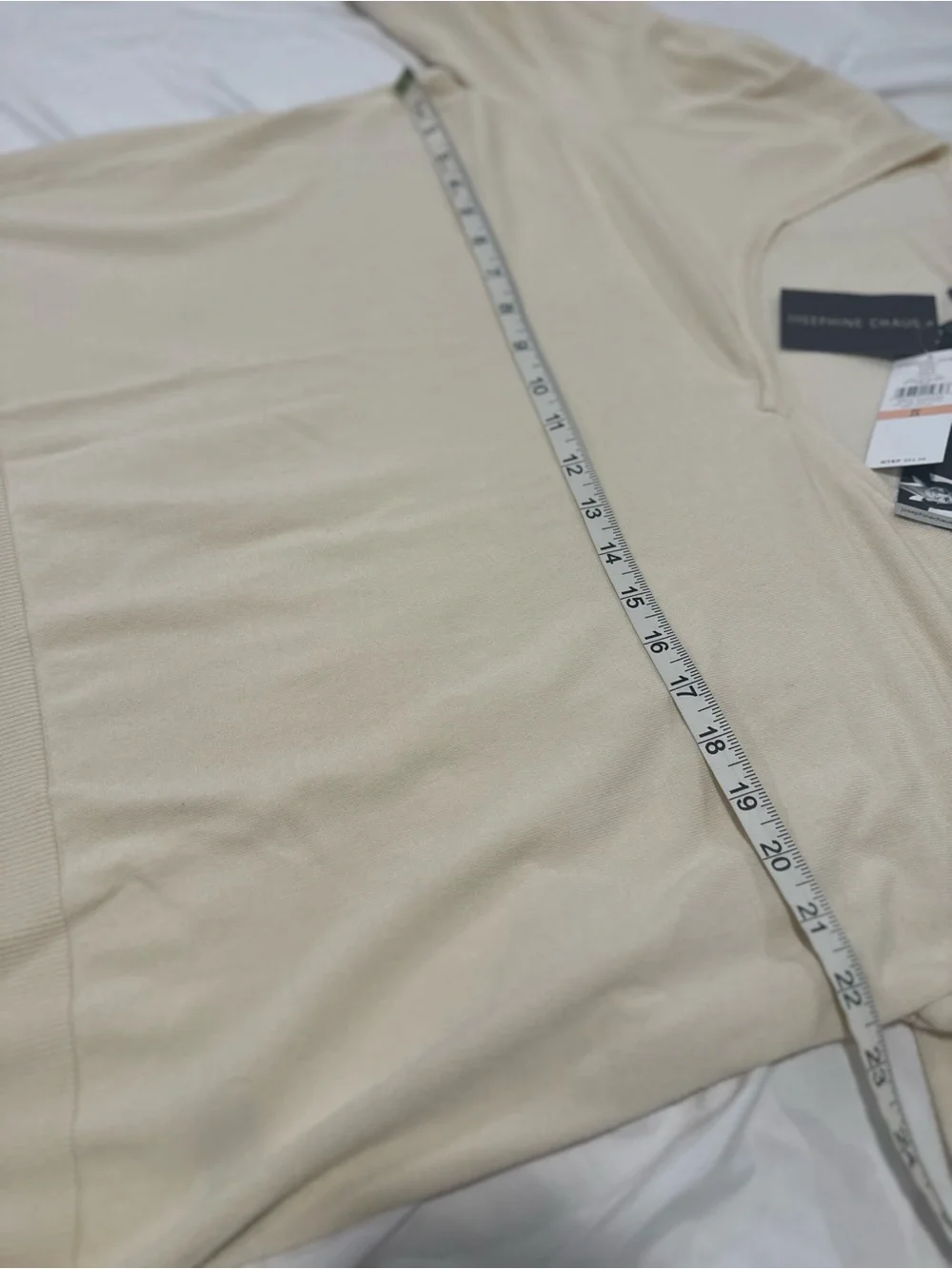 NWT Josephine Chaus Sz2X lightweight Ivory silk blend Vneck 3/4 length sleeve